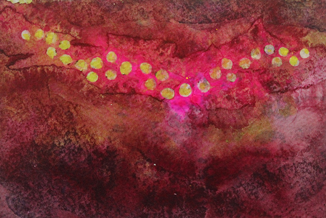 Stepping Stones (Little Abstracts) -- gouache on paper . 4x6 . 2015 . $30 Stepping Stones